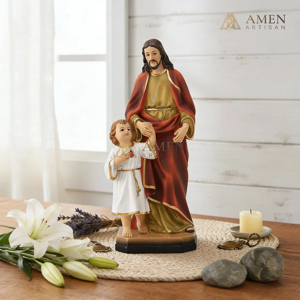 Jesus with Children Statue Amen Artisan