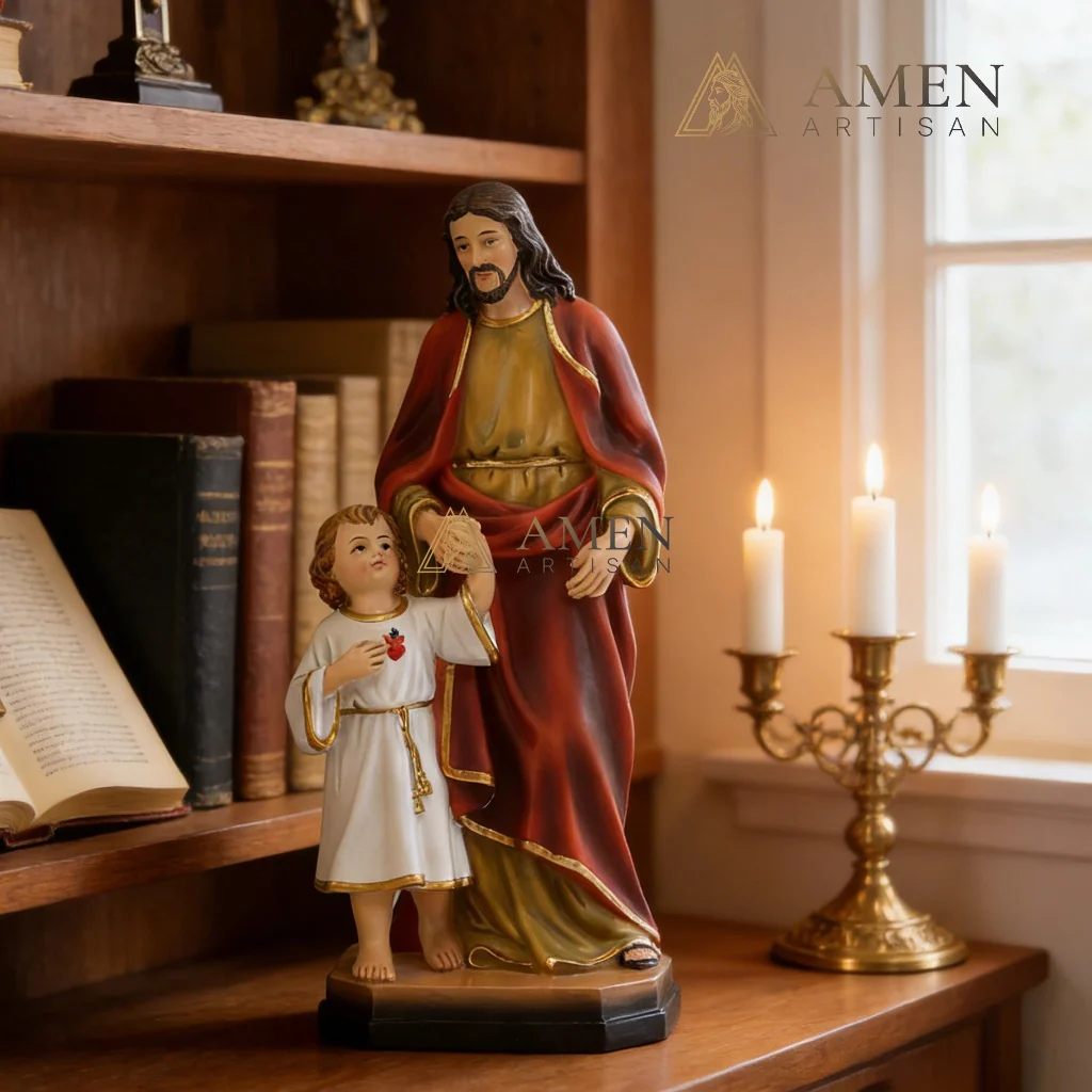 Jesus with Children Statue Amen Artisan - Image 4