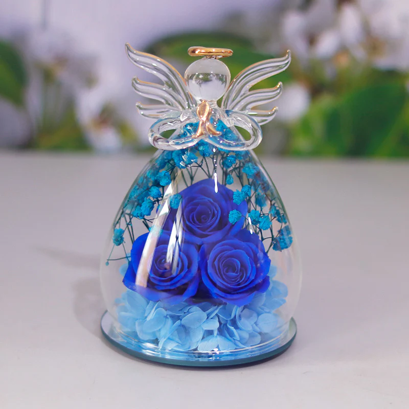 Little Angel Glass Dome with Preserved Rose Amen Artisan - Image 10