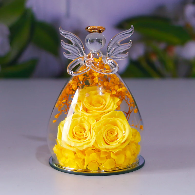 Little Angel Glass Dome with Preserved Rose Amen Artisan - Image 11