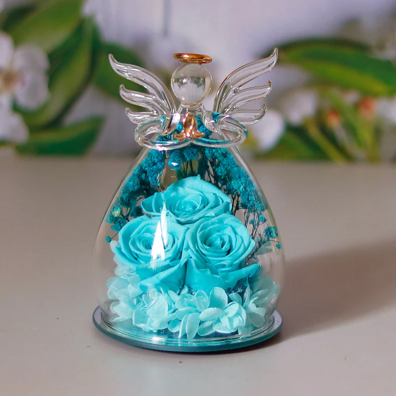 Little Angel Glass Dome with Preserved Rose Amen Artisan - Image 14
