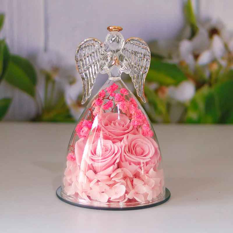 Little Angel Glass Dome with Preserved Rose Amen Artisan - Image 16