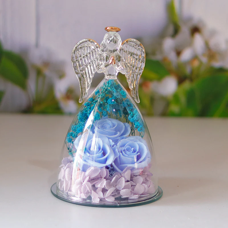 Little Angel Glass Dome with Preserved Rose Amen Artisan - Image 19