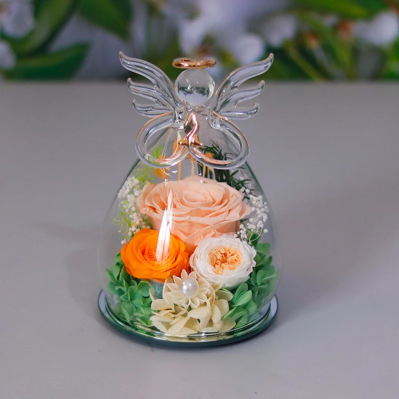 Little Angel Glass Dome with Preserved Rose Amen Artisan - Image 20