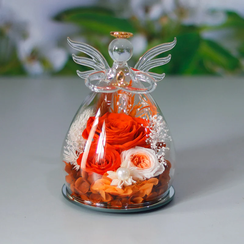 Little Angel Glass Dome with Preserved Rose Amen Artisan - Image 21