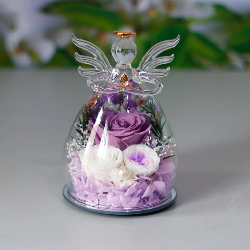 Little Angel Glass Dome with Preserved Rose Amen Artisan - Image 23