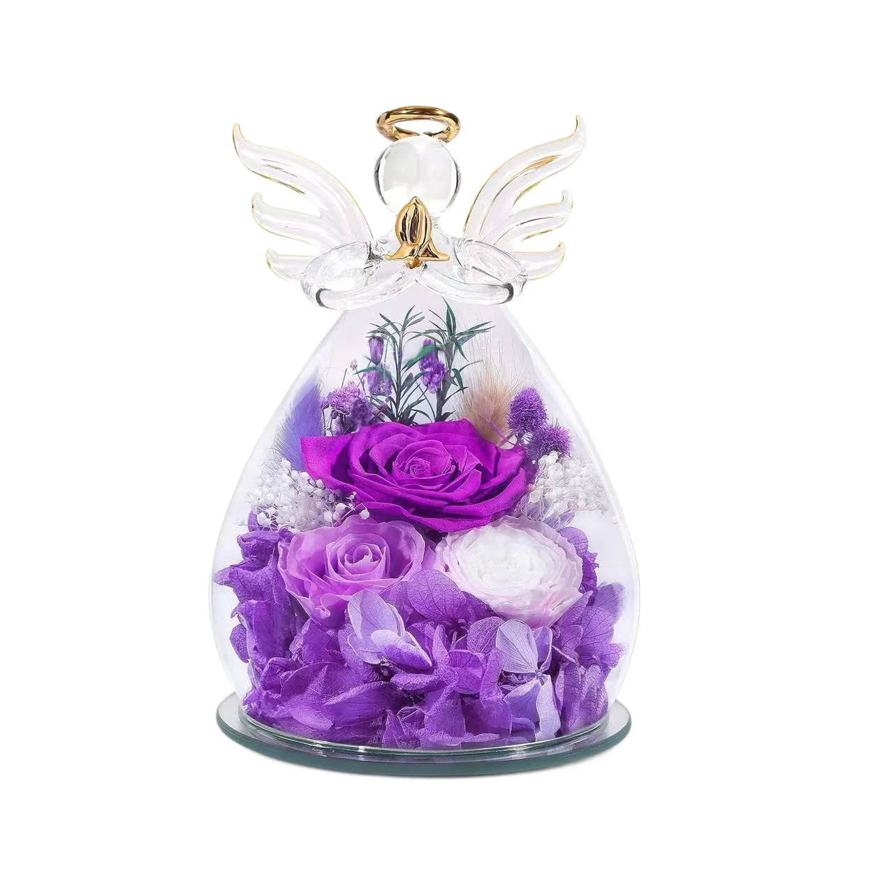 Little Angel Glass Dome with Preserved Rose Amen Artisan - Image 3