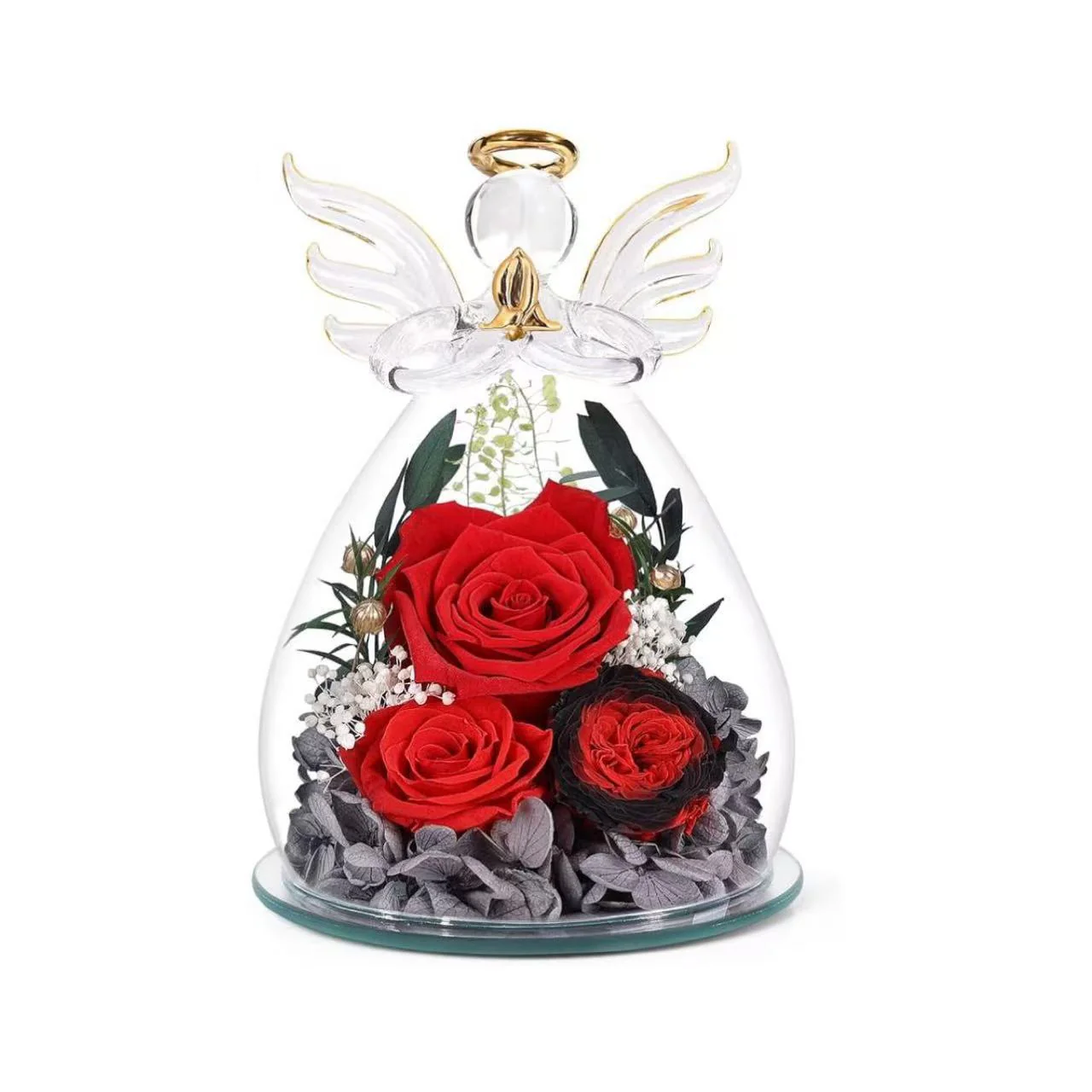 Little Angel Glass Dome with Preserved Rose Amen Artisan - Image 4