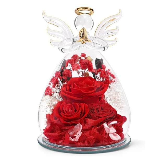 Little Angel Glass Dome with Preserved Rose Amen Artisan - Image 5