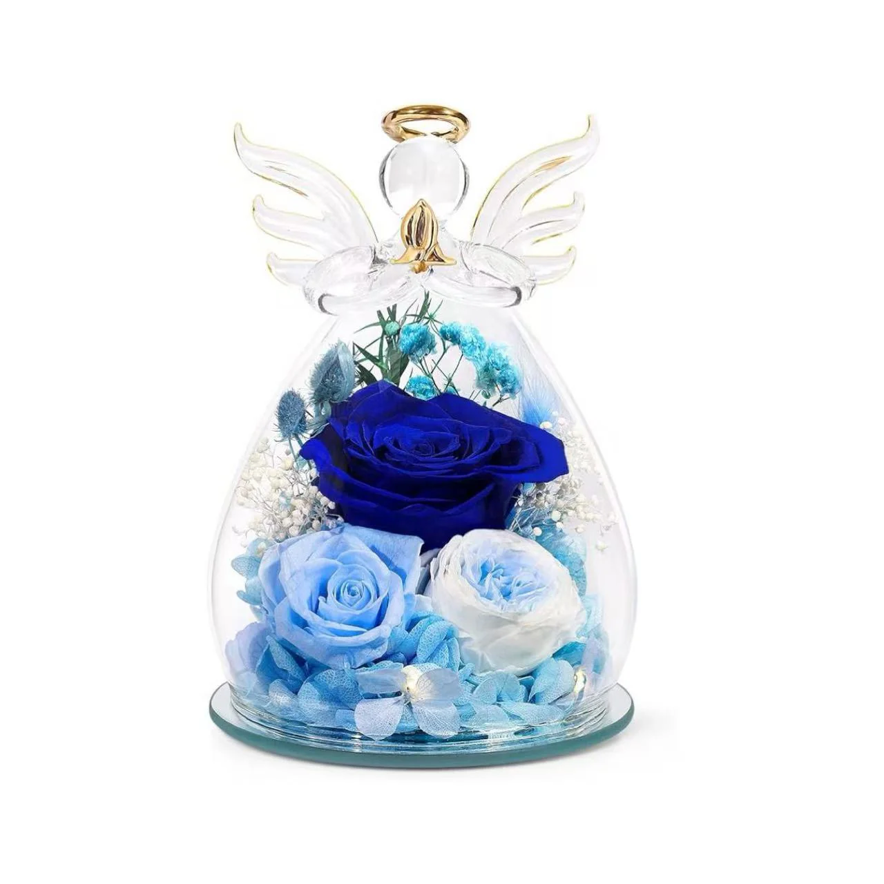 Little Angel Glass Dome with Preserved Rose Amen Artisan - Image 6