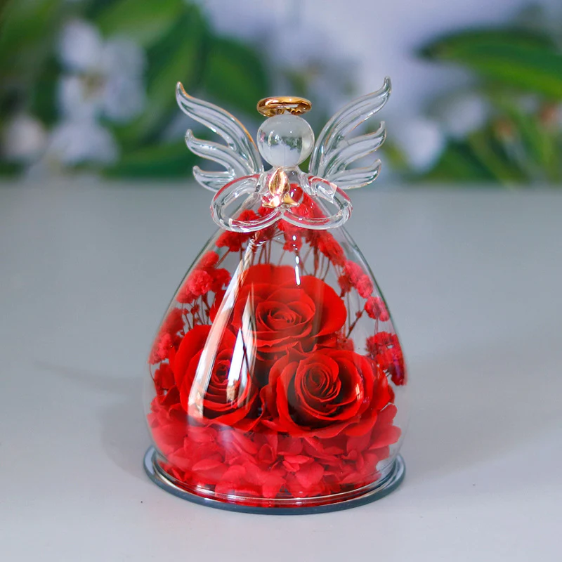 Little Angel Glass Dome with Preserved Rose Amen Artisan - Image 7