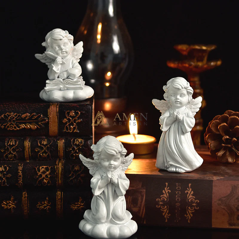 Little Angel Statue Figurine Amen Artisan - Image 2