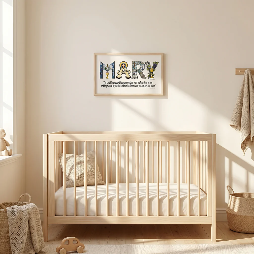 Personalized Faith Name Art Frame  – Baptism & First Communion  | Amen Artisan - Image 7