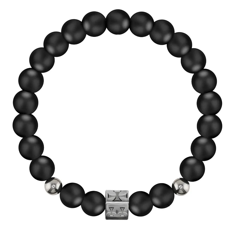 Matte Black Cross Bracelet - Image 2