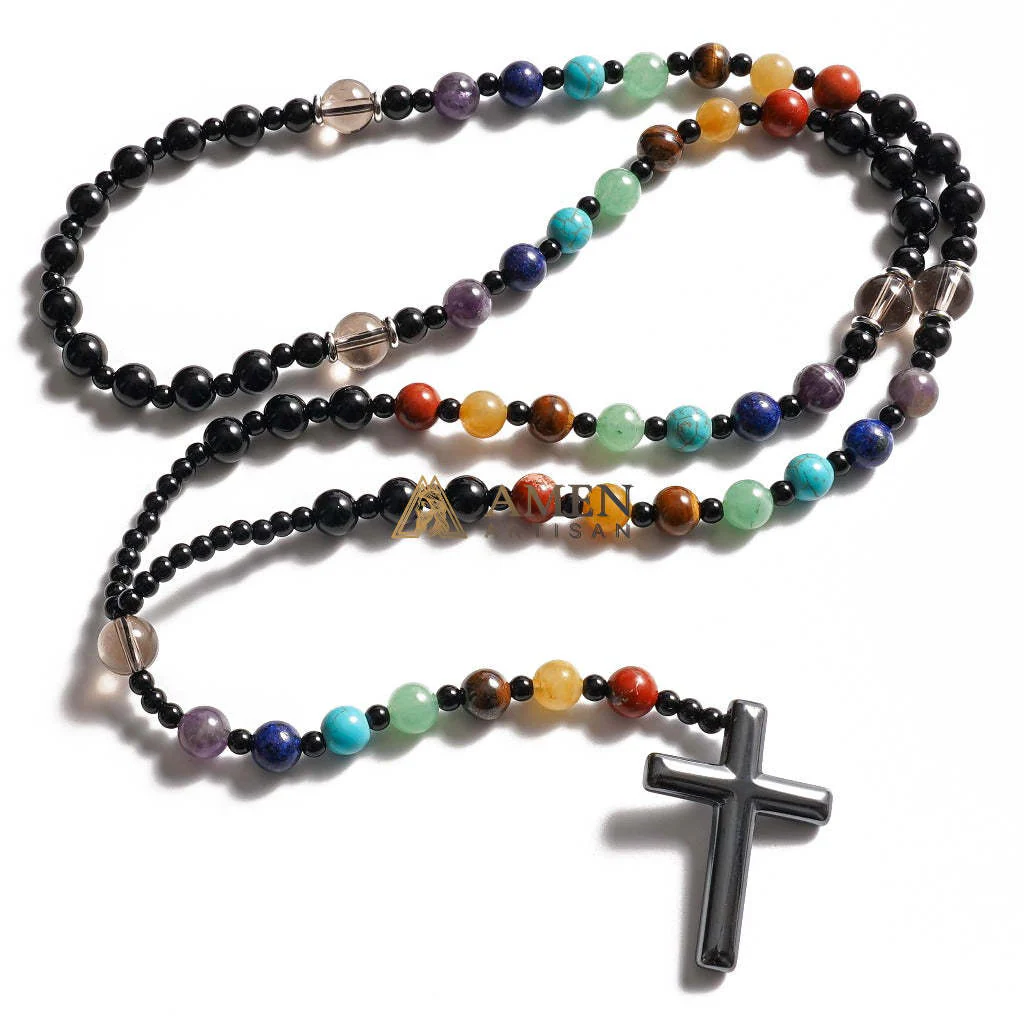 Multicolor Cross Rosary Amen Artisan - Image 2