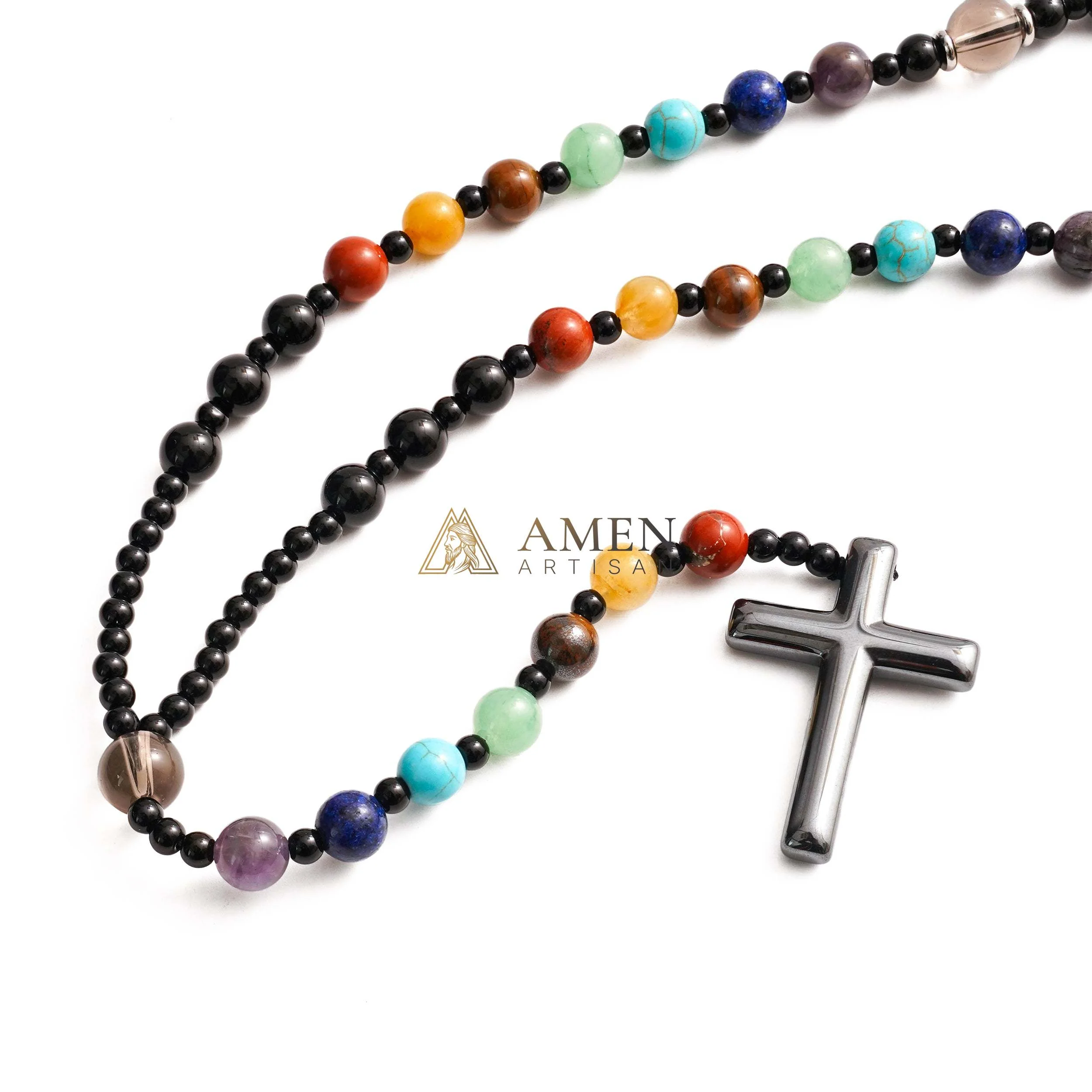 Multicolor Cross Rosary Amen Artisan - Image 4