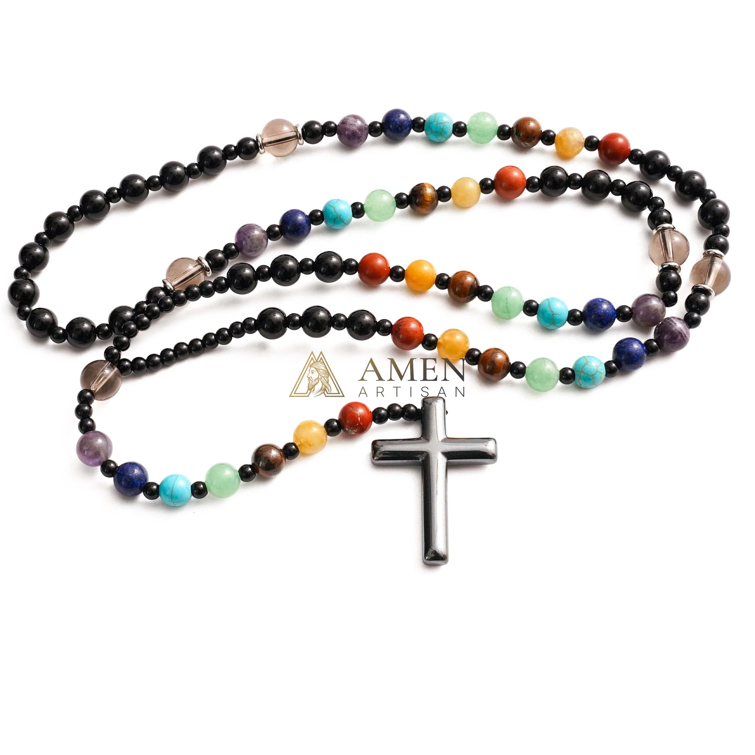 Multicolor Cross Rosary Amen Artisan - Image 6