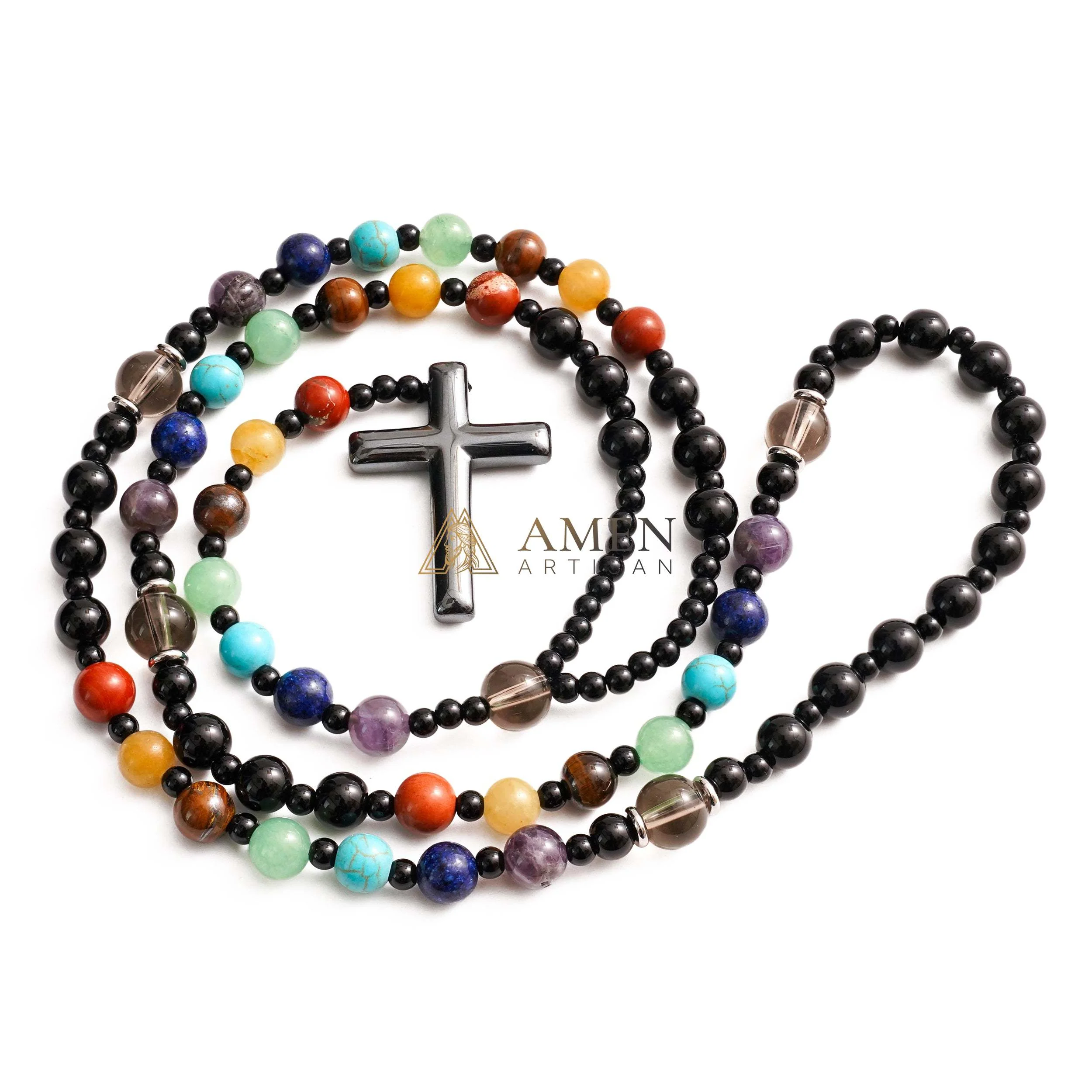 Multicolor Cross Rosary Amen Artisan - Image 7