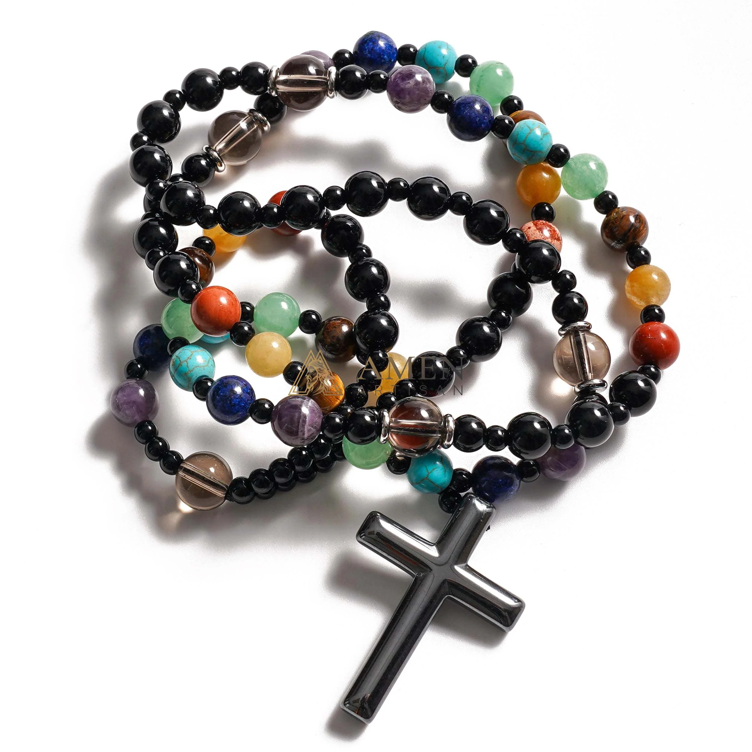 Multicolor Cross Rosary Amen Artisan - Image 8