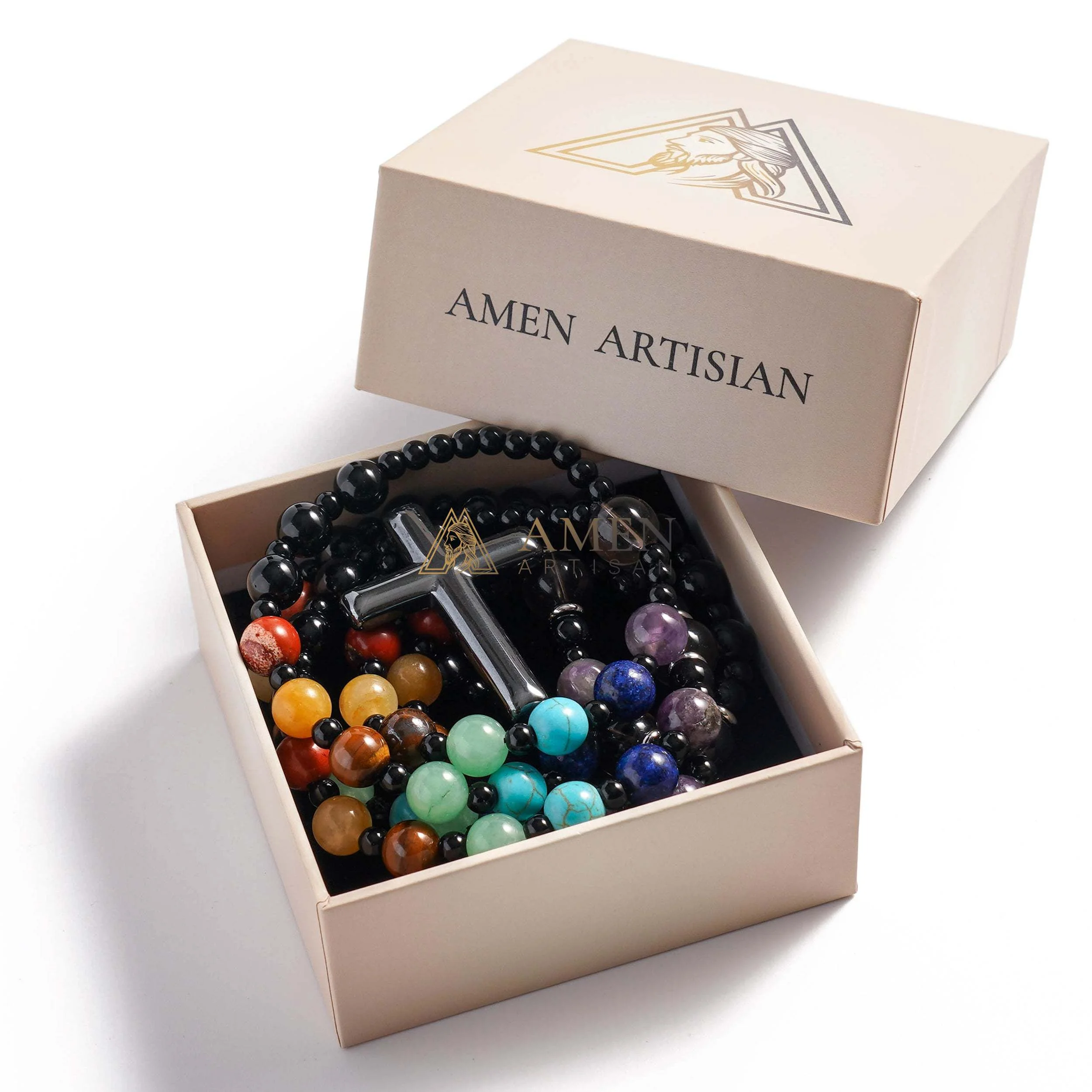 Multicolor Cross Rosary Amen Artisan - Image 9