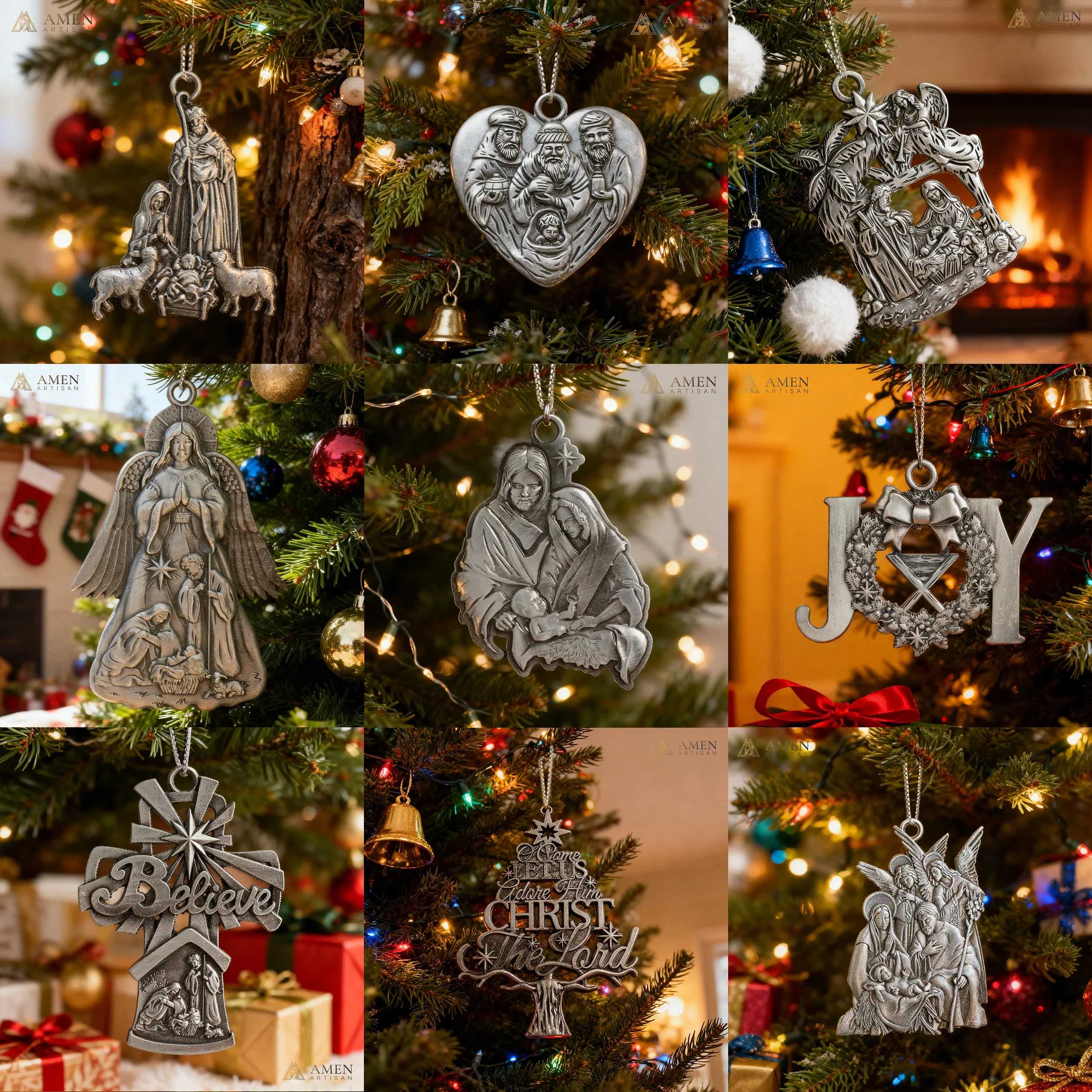 Premium Titanium Steel Nativity Ornament with Chain & Gift Box – 7 cm / 2.75" - Image 10