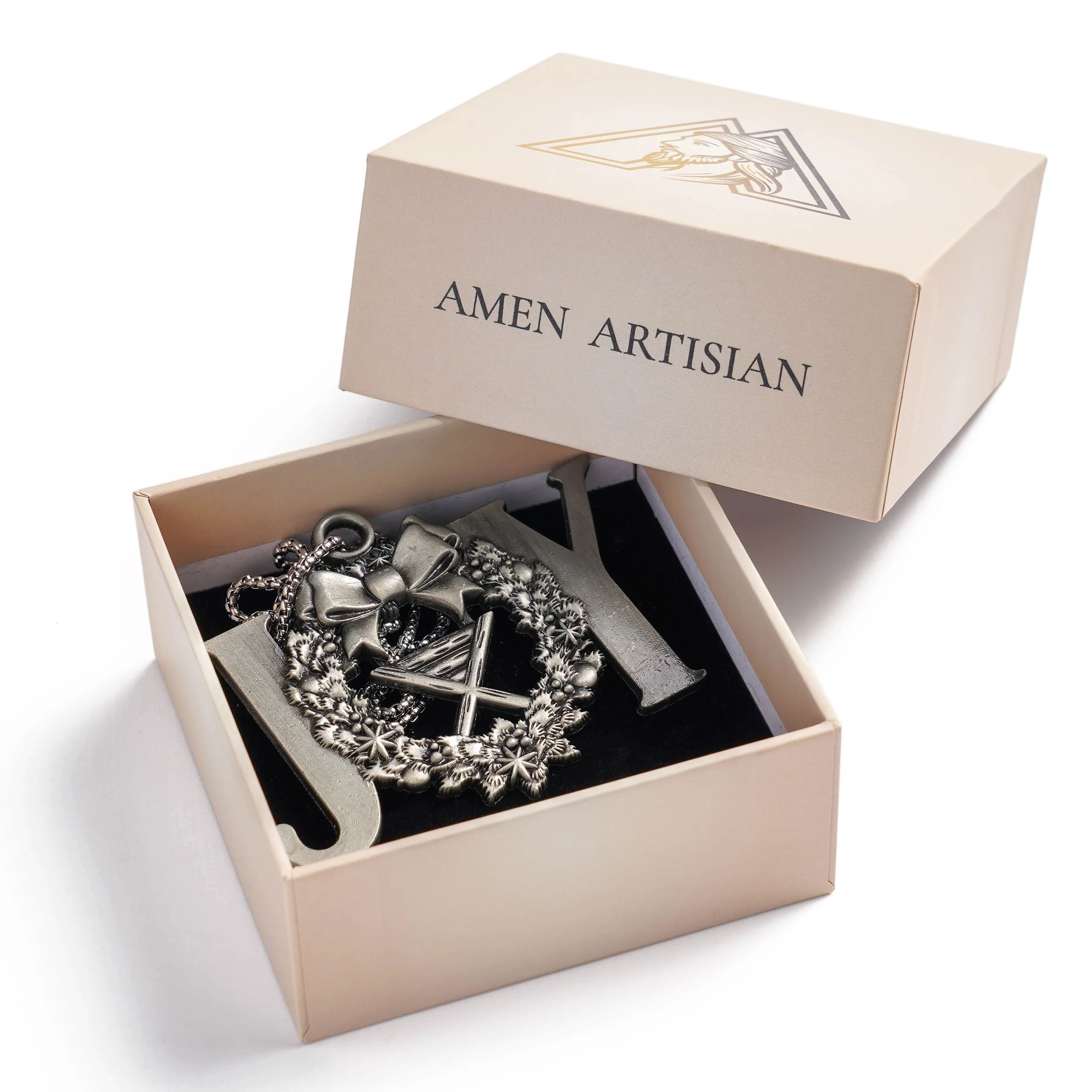 Premium Titanium Steel Nativity Ornament with Chain & Gift Box – 7 cm / 2.75" - Image 11