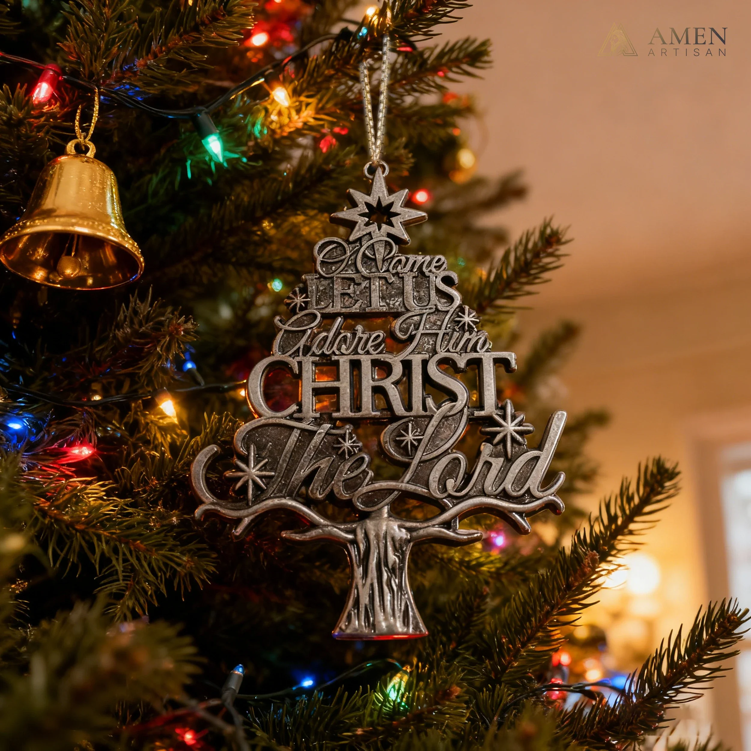 Premium Titanium Steel Nativity Ornament with Chain & Gift Box – 7 cm / 2.75" - Image 9