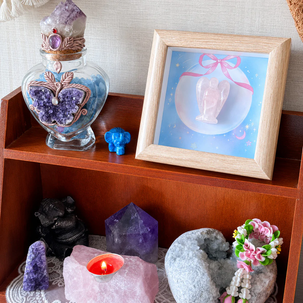 Hand-Carved Crystal Angel Frame – Peace, Guidance & Protection |  Amen Artisan - Image 5