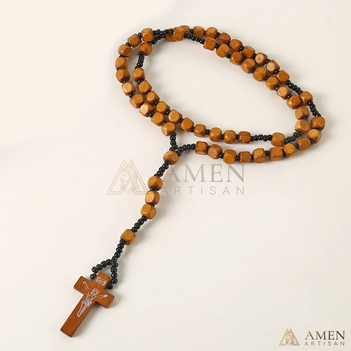 Nature Wood Rosary Amen Artisan - Image 2