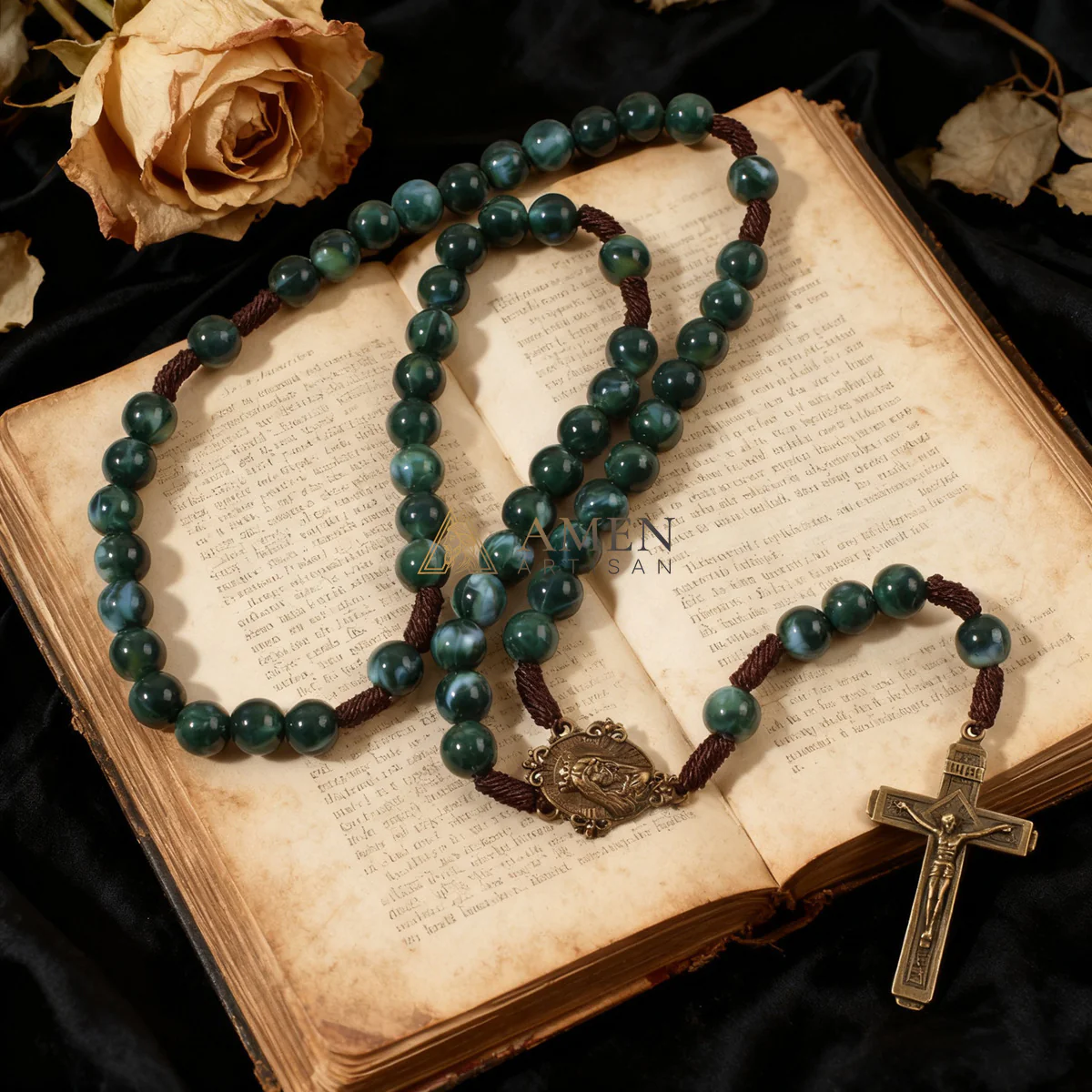 Our Lady Crucifix Pendant Rosary Amen Artisan