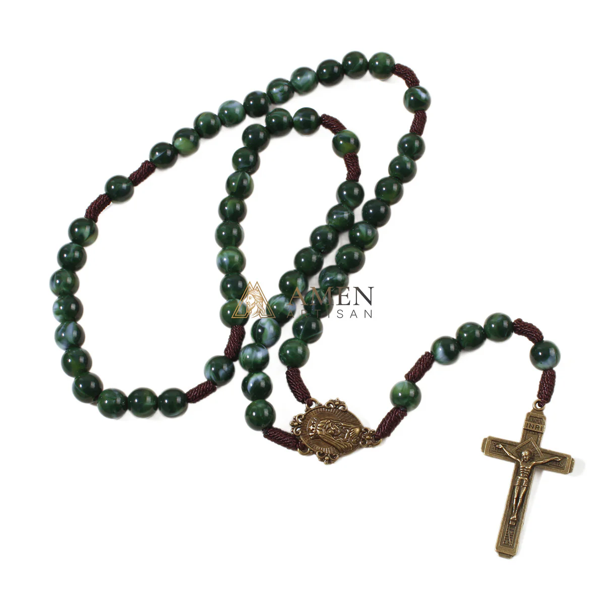 Our Lady Crucifix Pendant Rosary Amen Artisan - Image 2