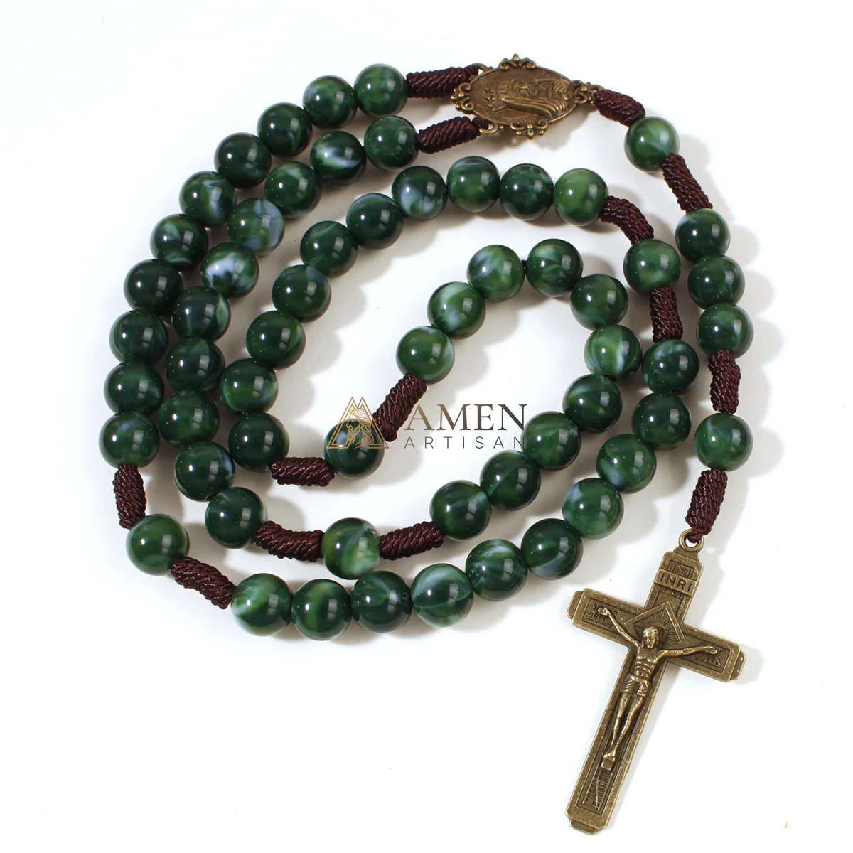 Our Lady Crucifix Pendant Rosary Amen Artisan - Image 5