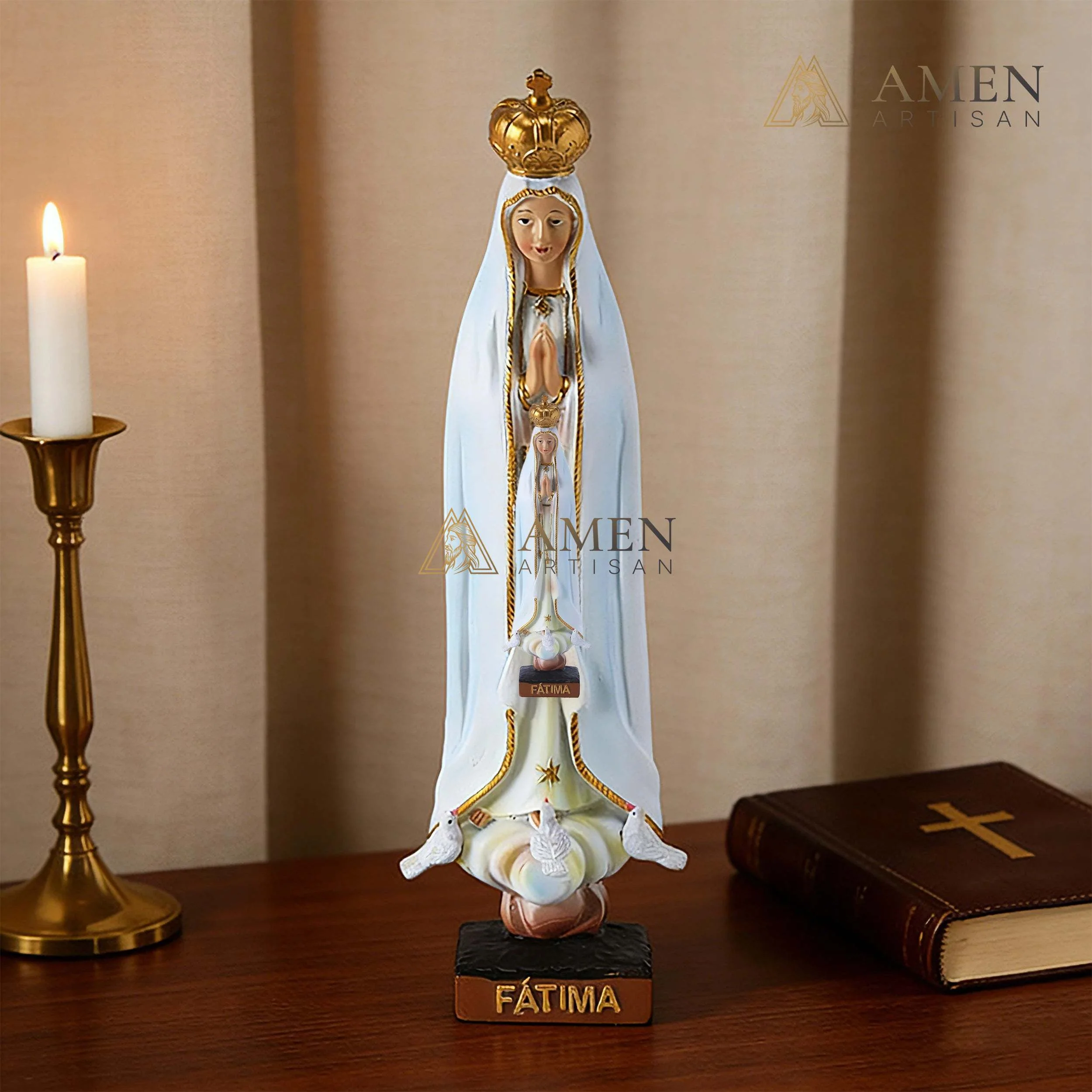Our Lady of Fatima Statue Amen Artisan - Image 4