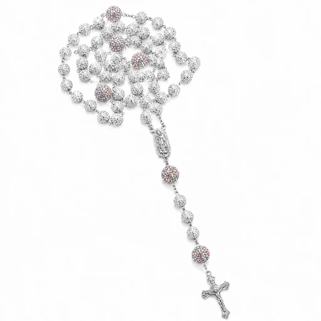 Our Lady of Guadalupe Five-Decade Rosary with Rhinestone-Covered Beads — Devotion | Amen Artisan® - Image 2