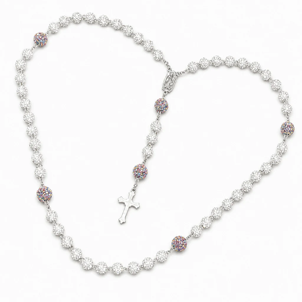Our Lady of Guadalupe Five-Decade Rosary with Rhinestone-Covered Beads — Devotion | Amen Artisan® - Image 3