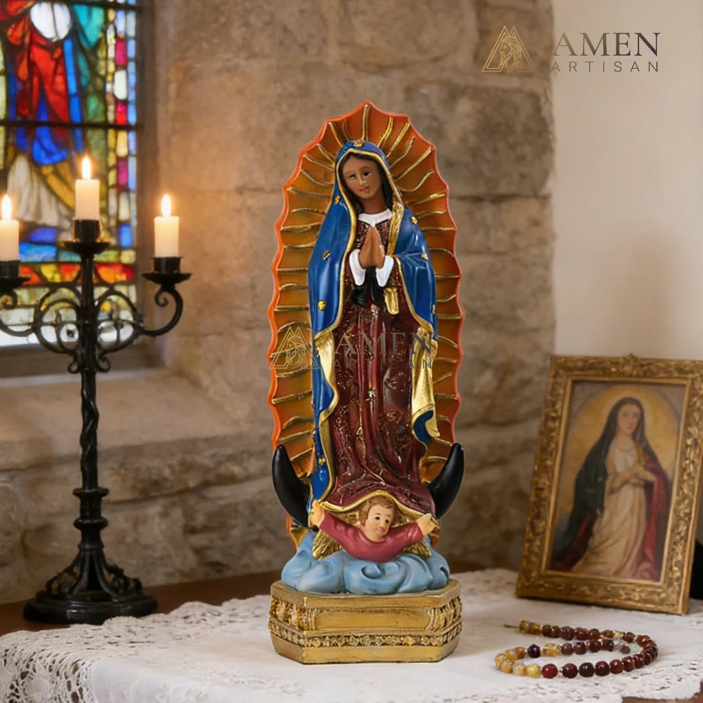 Our Lady of Guadalupe Statue Amen Artisan - Image 3