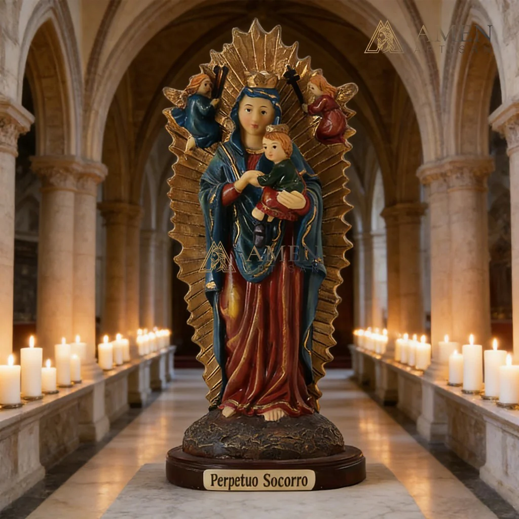 Our Lady of Perpetual Help Statue Amen Artisan - Image 2