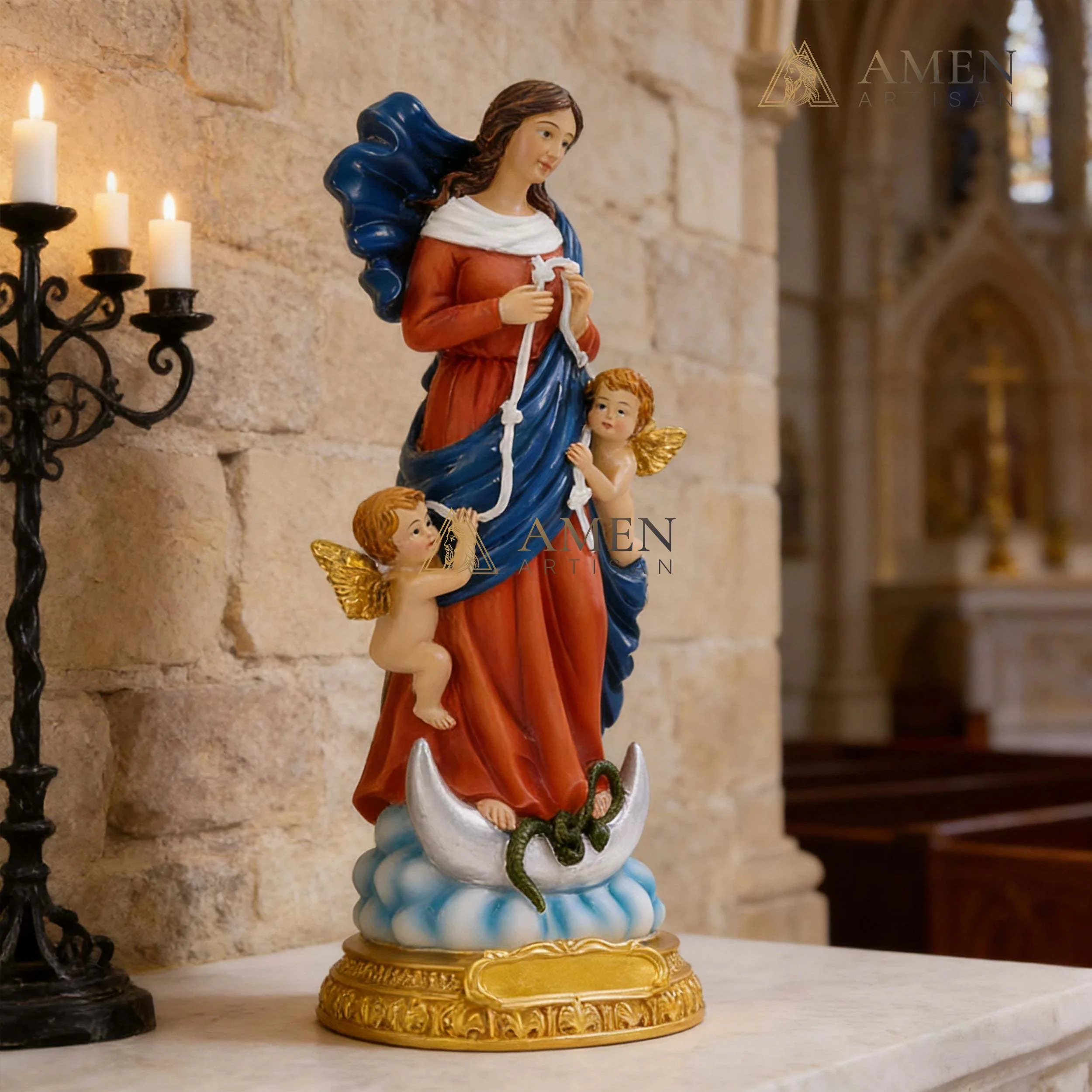 Our Lady of The Immaculate Heart Statue Amen Artisan - Image 3