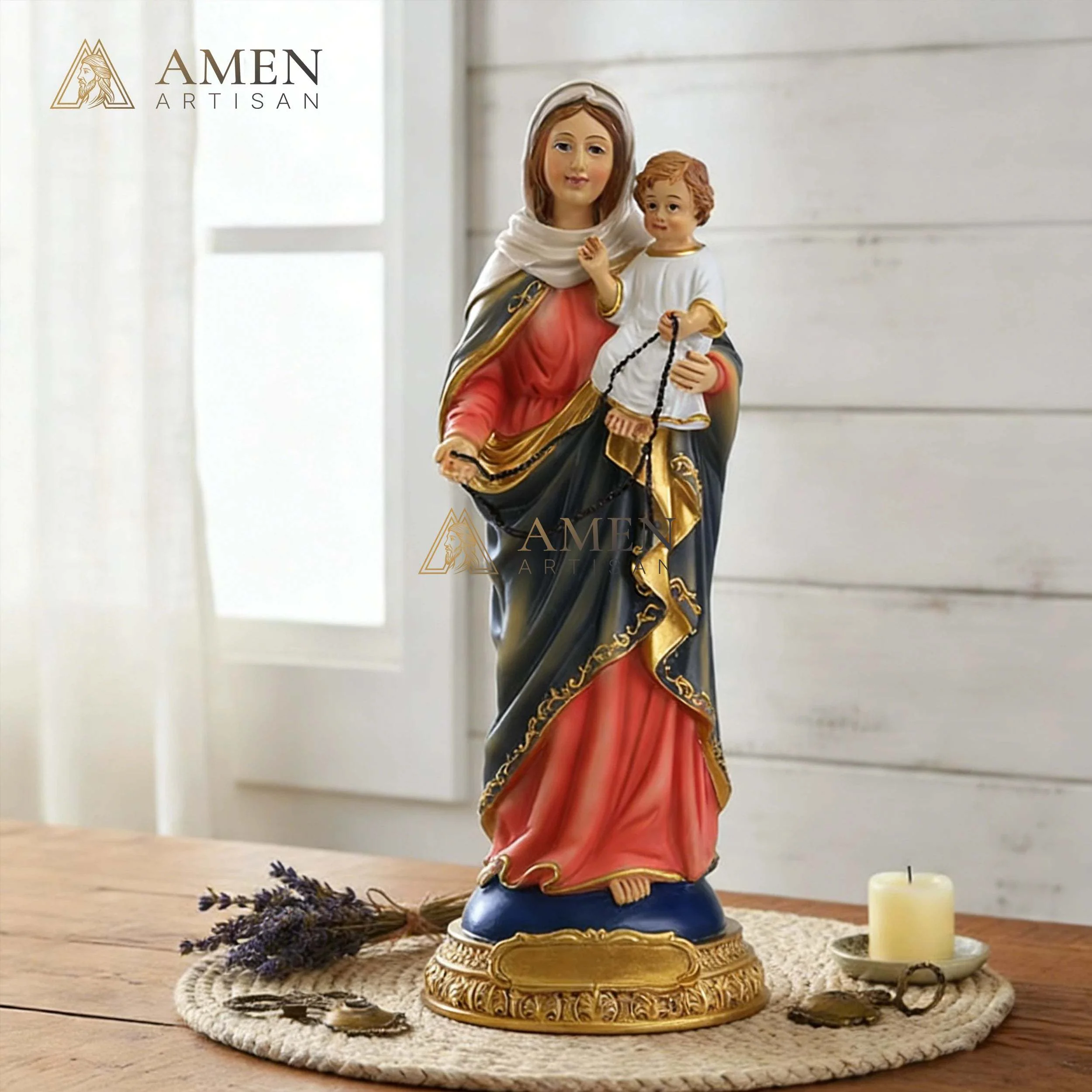 Madonna and Child Statue Amen Artisan