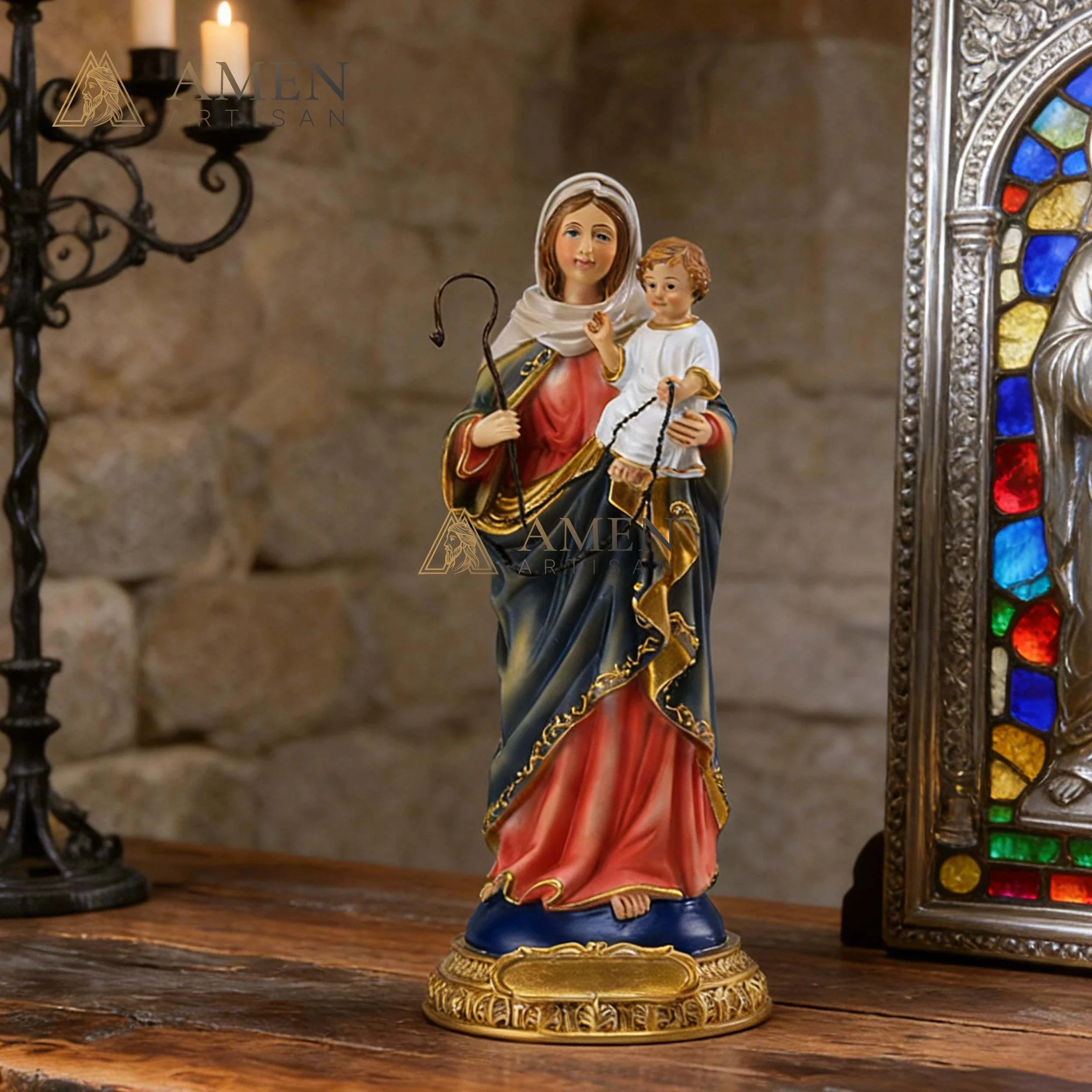 Madonna and Child Statue Amen Artisan - Image 3