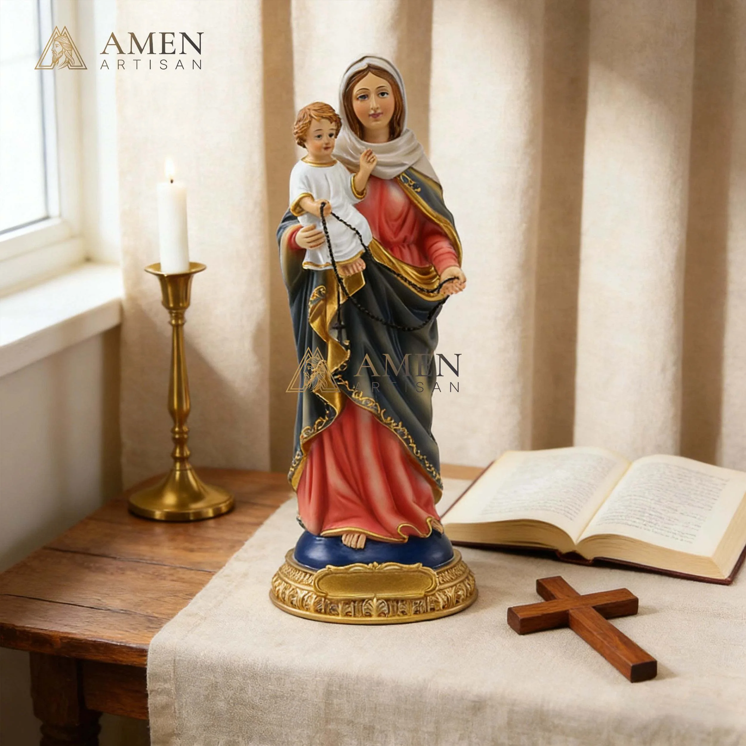 Madonna and Child Statue Amen Artisan - Image 4