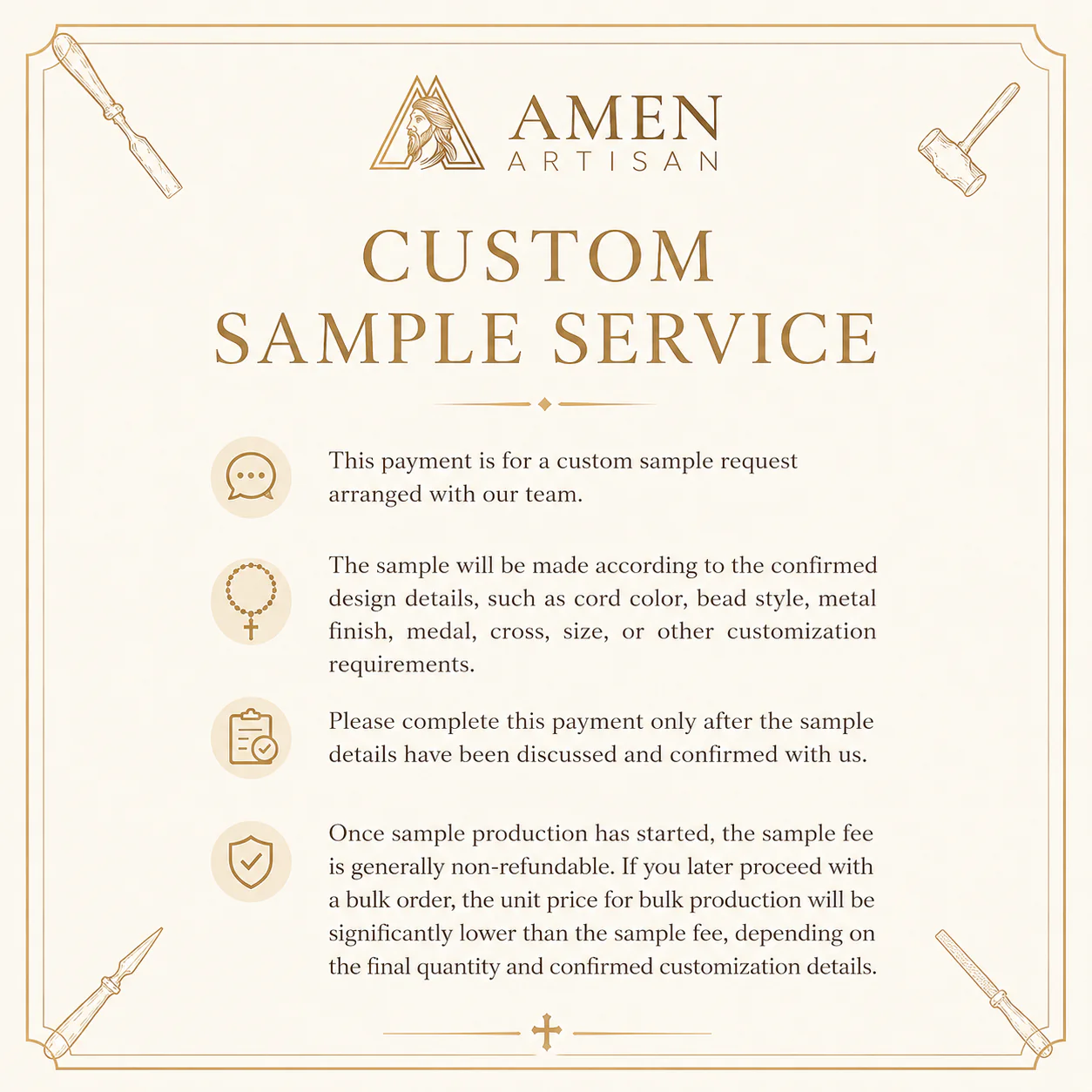Custom Rosary / Bracelet Sample Fee