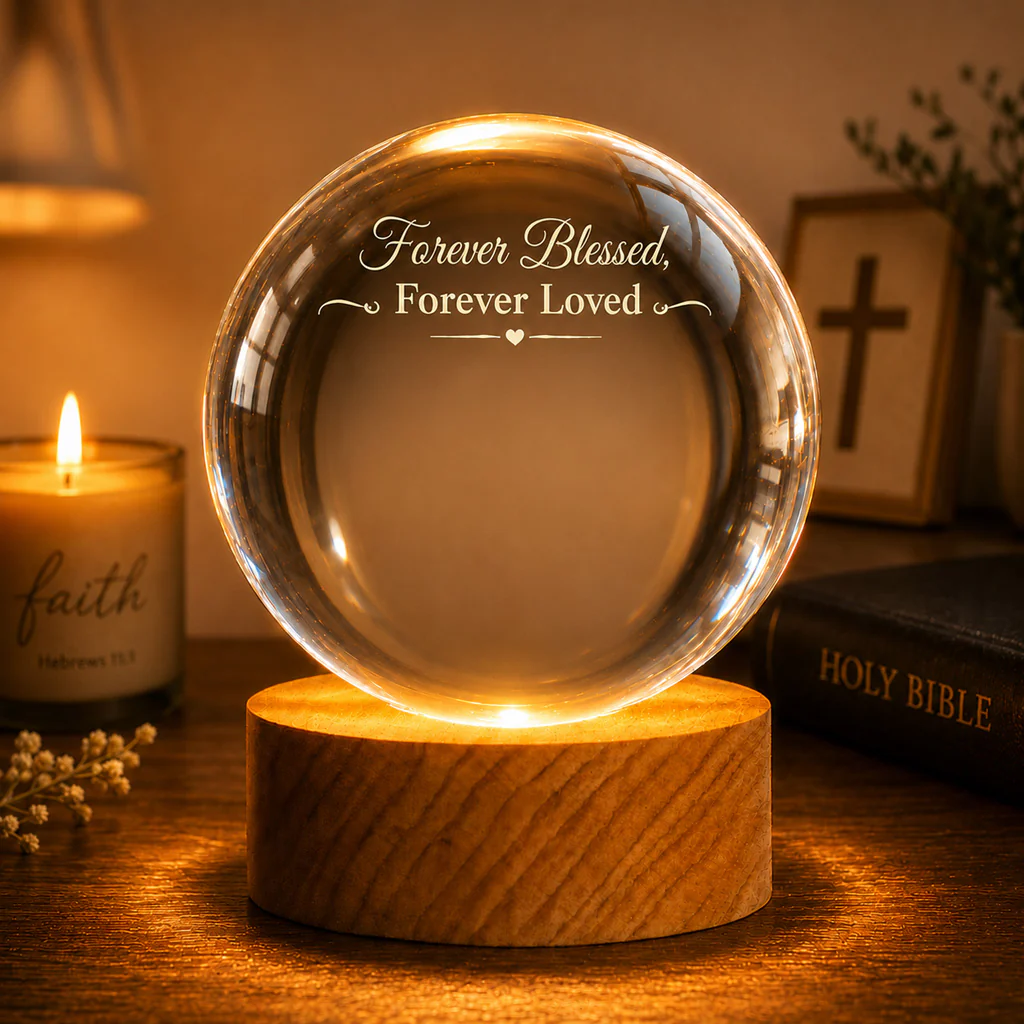 【Deal Today】Personalized Photo Crystal Night Light with Custom Quote and Names - Image 5