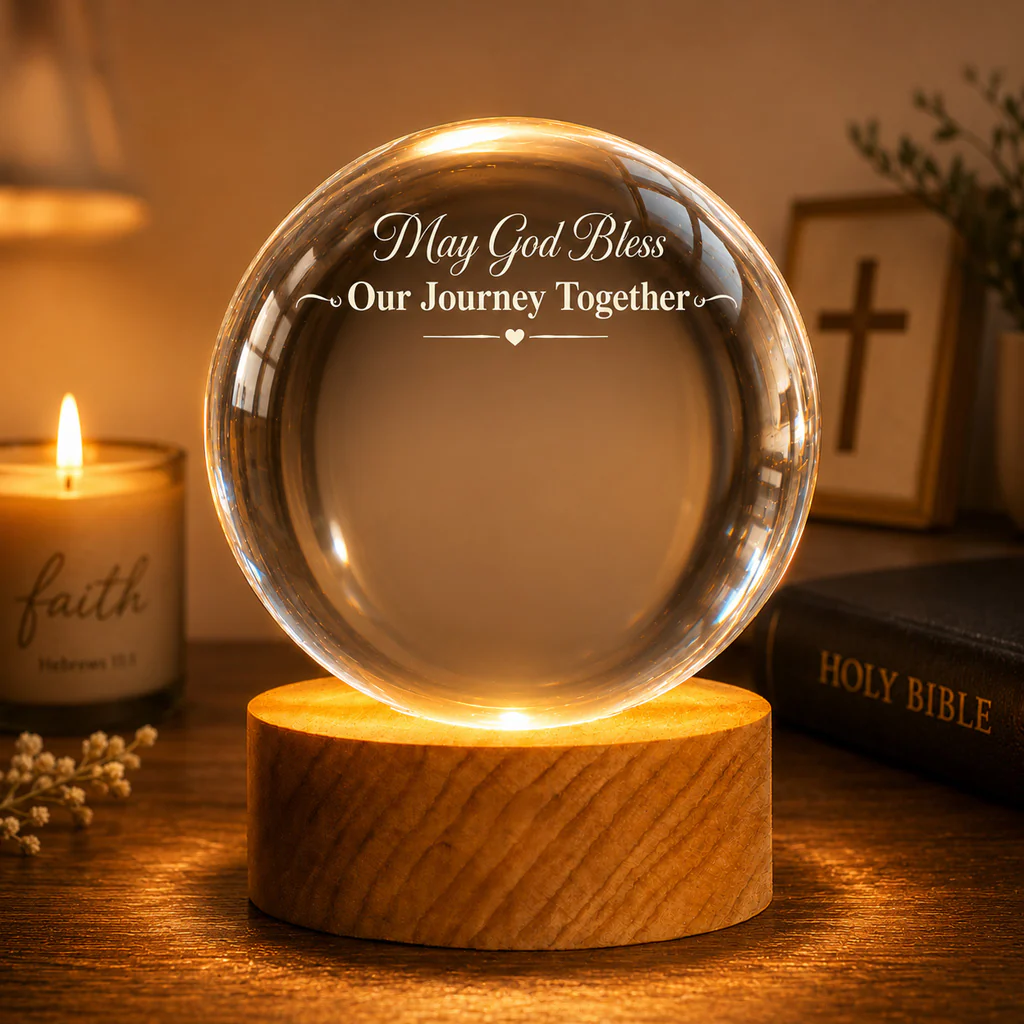 【Deal Today】Personalized Photo Crystal Night Light with Custom Quote and Names - Image 6