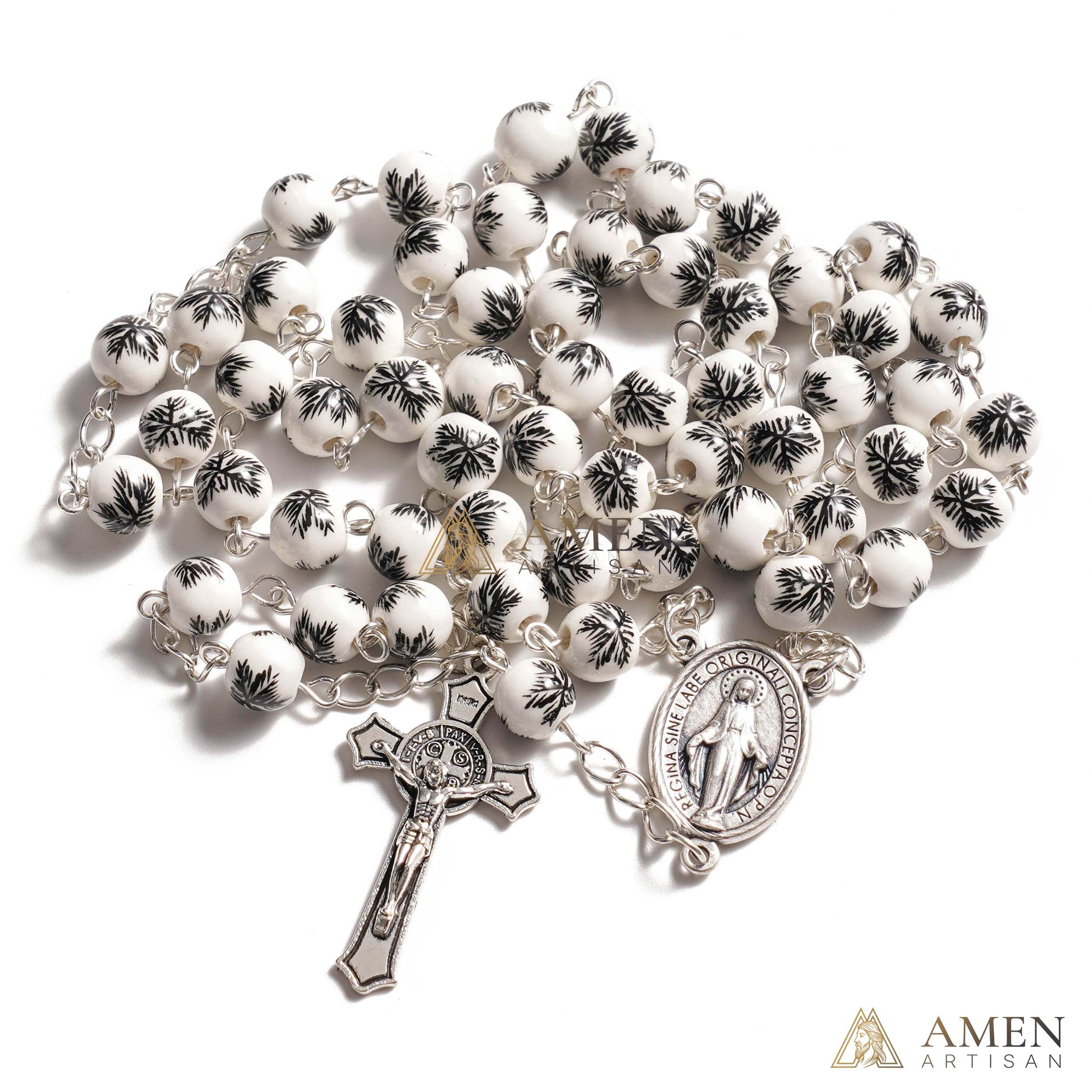 Pine Needles Ceramic Rosary