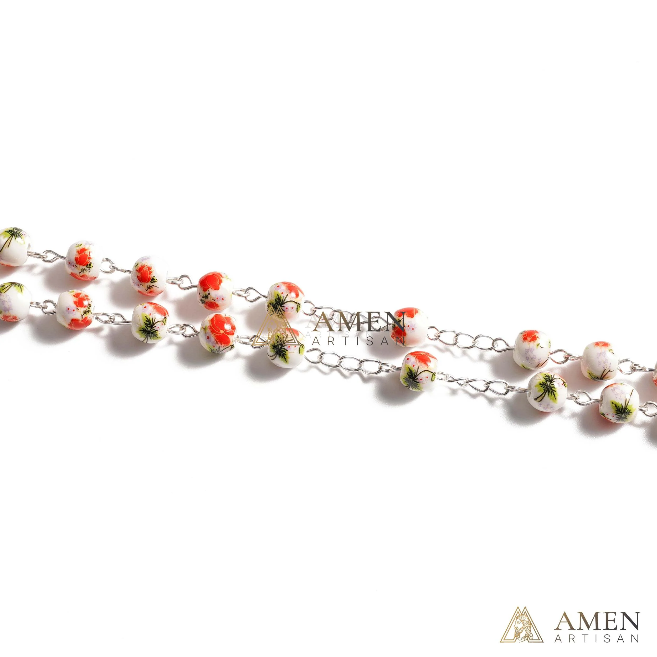 Poppy Ceramic Rosary Amen Artisan - Image 4