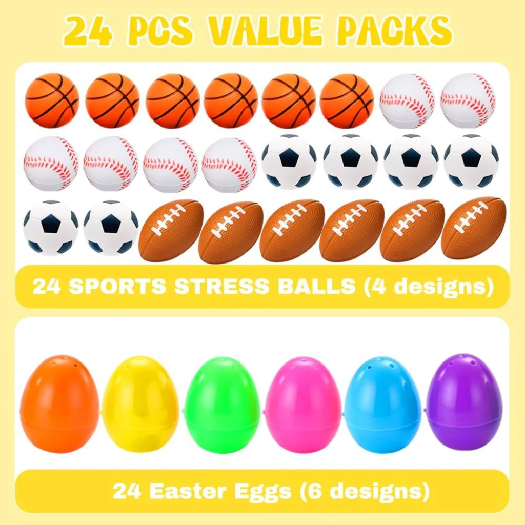 Prefilled Easter Eggs with Colorful Sports Easter Egg Gift Set  Amen Artisan - Image 4