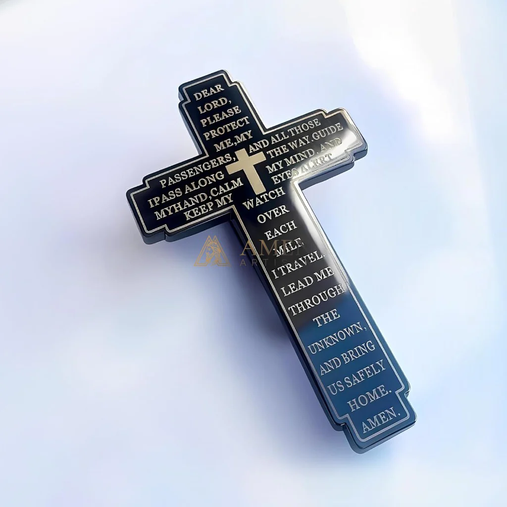 Protective Cross Car Visor Clip Amen Artisan - Image 2