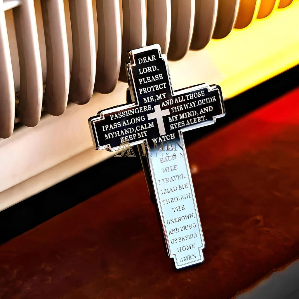 Protective Cross Car Visor Clip Amen Artisan - Image 3