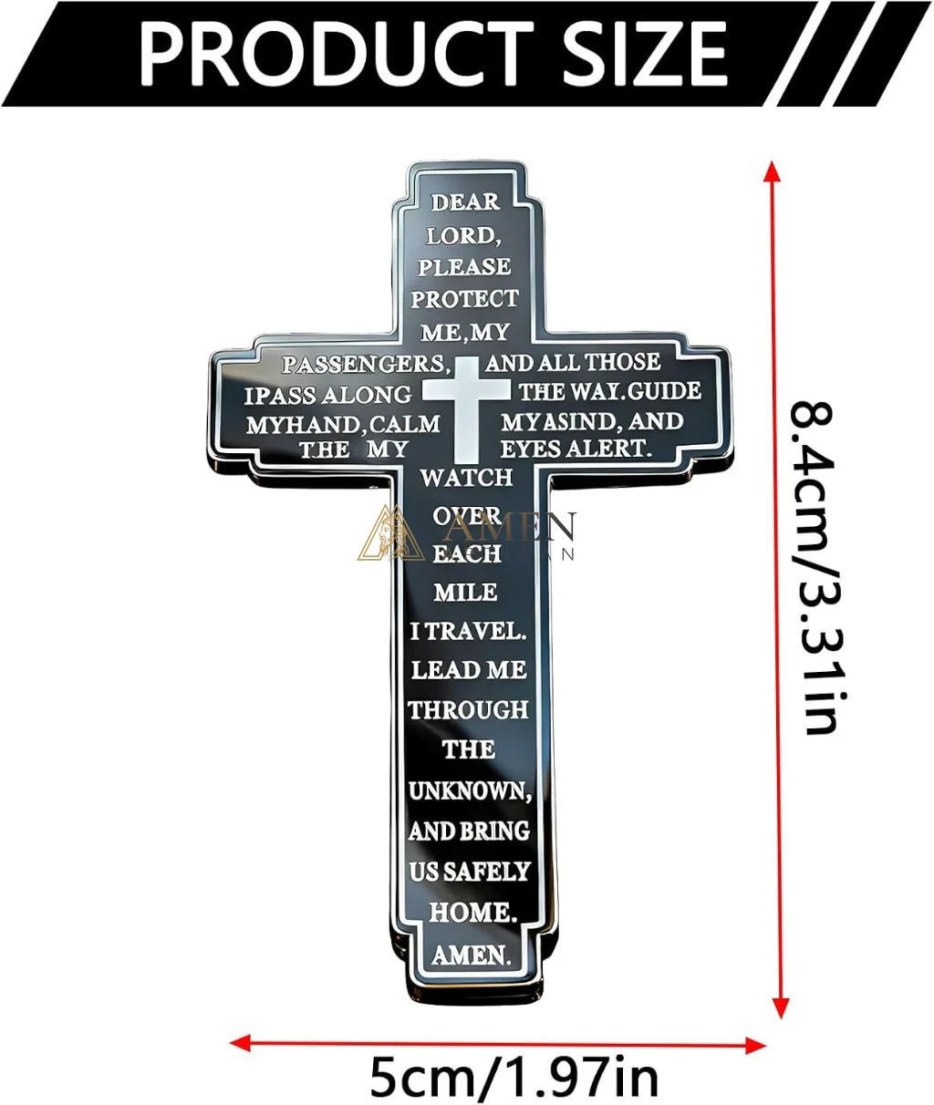 Protective Cross Car Visor Clip Amen Artisan - Image 4